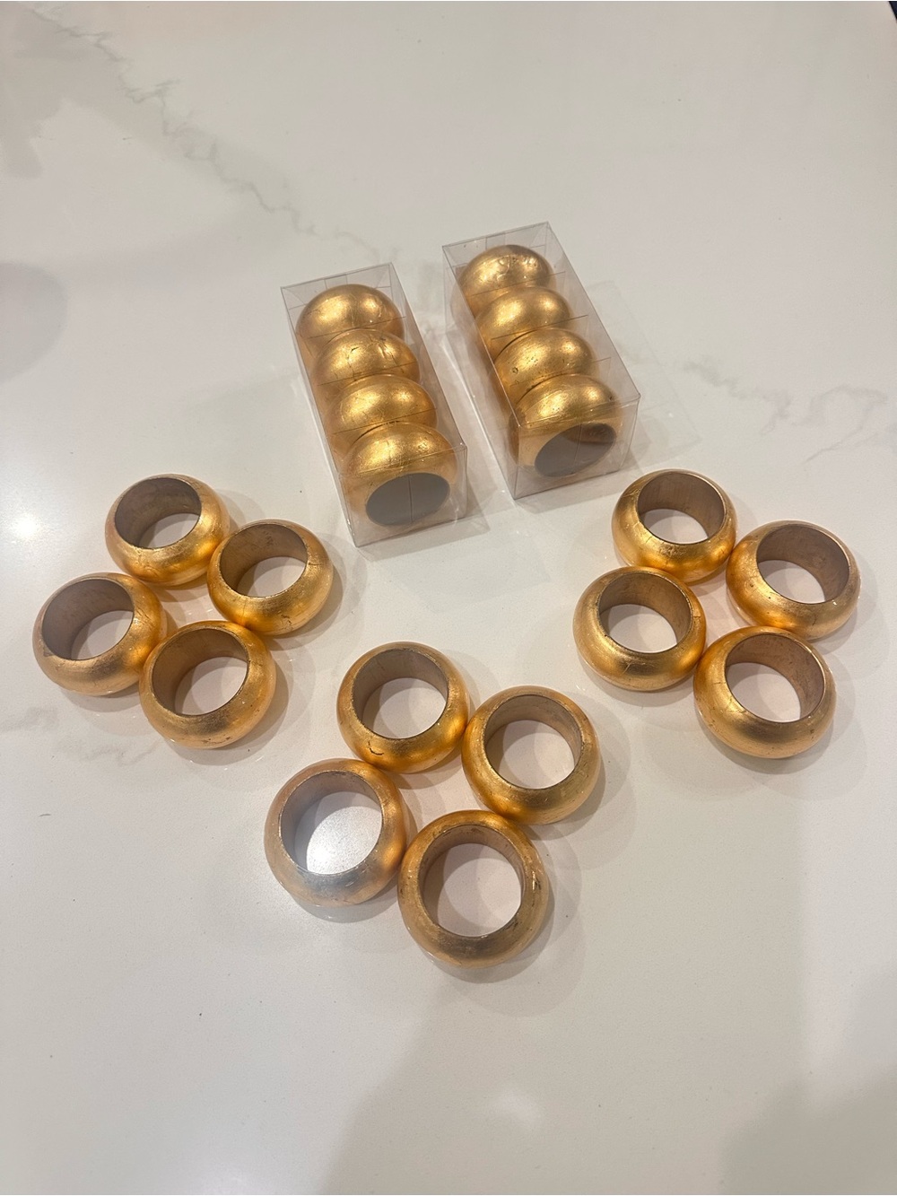 Hobby Lobby Gold Wooden Napkin Rings - Set of 20